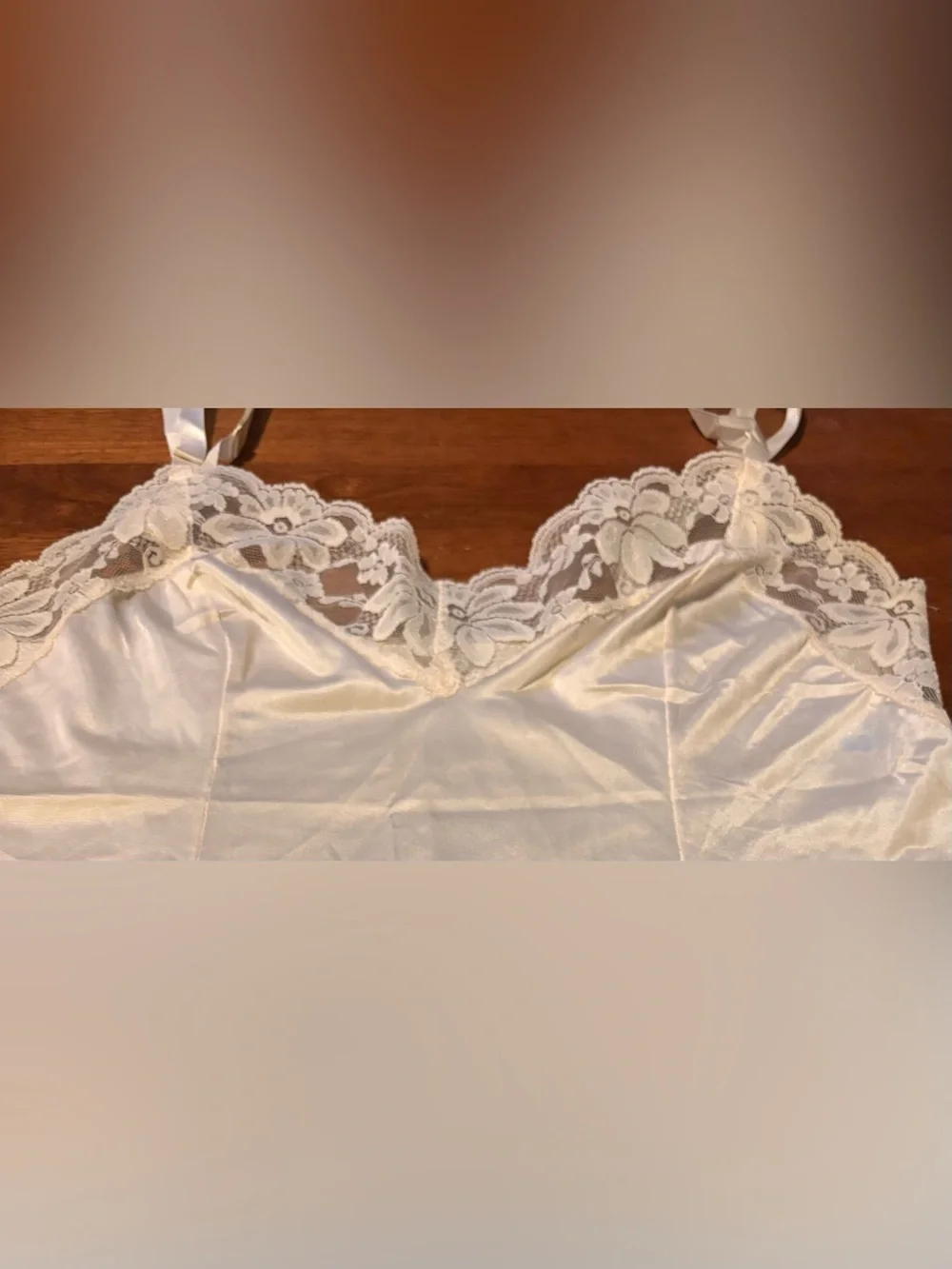 Vintage Lorraine Women's Size 36 Cream colored Camisole Laced V-Neck